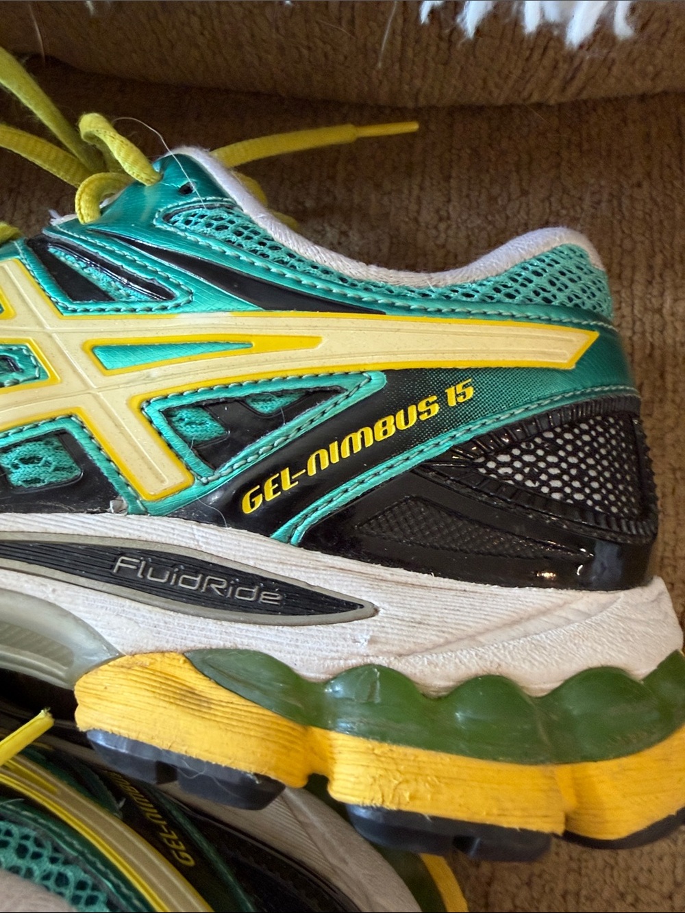 ASICS Women's Teal and Yellow Athletic Running Shoes - Picture 8 of 8